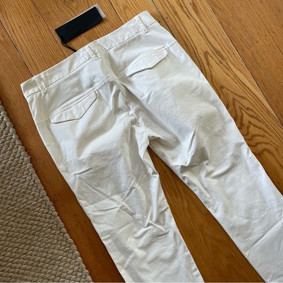 NWT Nili Lotan Tel Aviv Pants in Eggshell Cream White Off white Chino Khakis - Picture 5 of 11